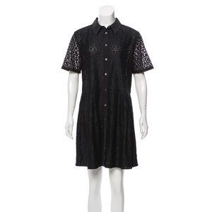 EQUIPMENT Black Lace Button Down Mini Dress